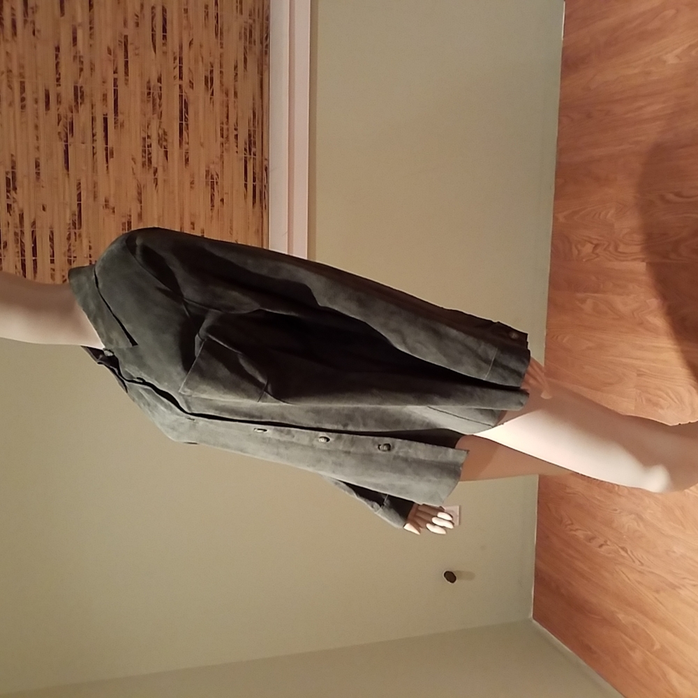 Marsh Landing Green Suede Button Up Front Shirt S… - image 5